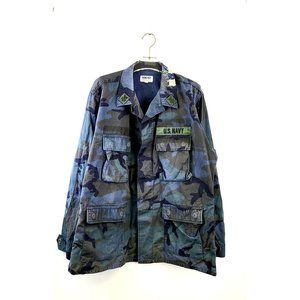 Camo Military Green Mens Jacket Large Army Chore Rcnstrct Kinfolk Discotheque NY